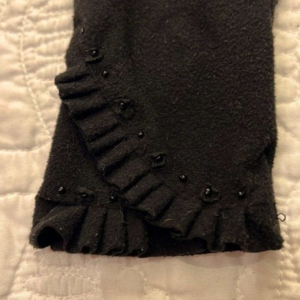 Vintage Black Embellished Gloves