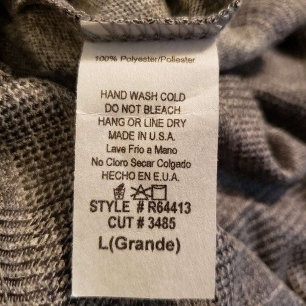 ROKOKO Trapeze Dress Sleeveless Back Cutout Large Gray with White Checks