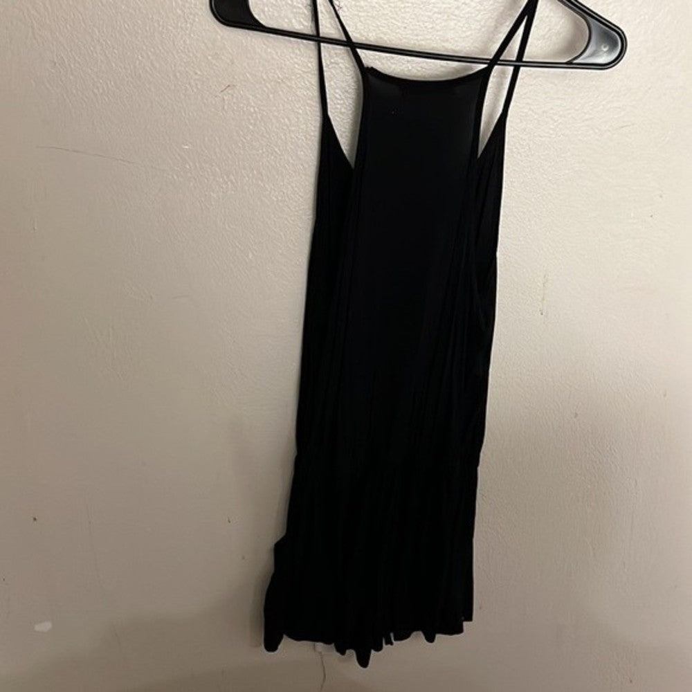 Reoria Black V-Neck Romper with Pockets Size S