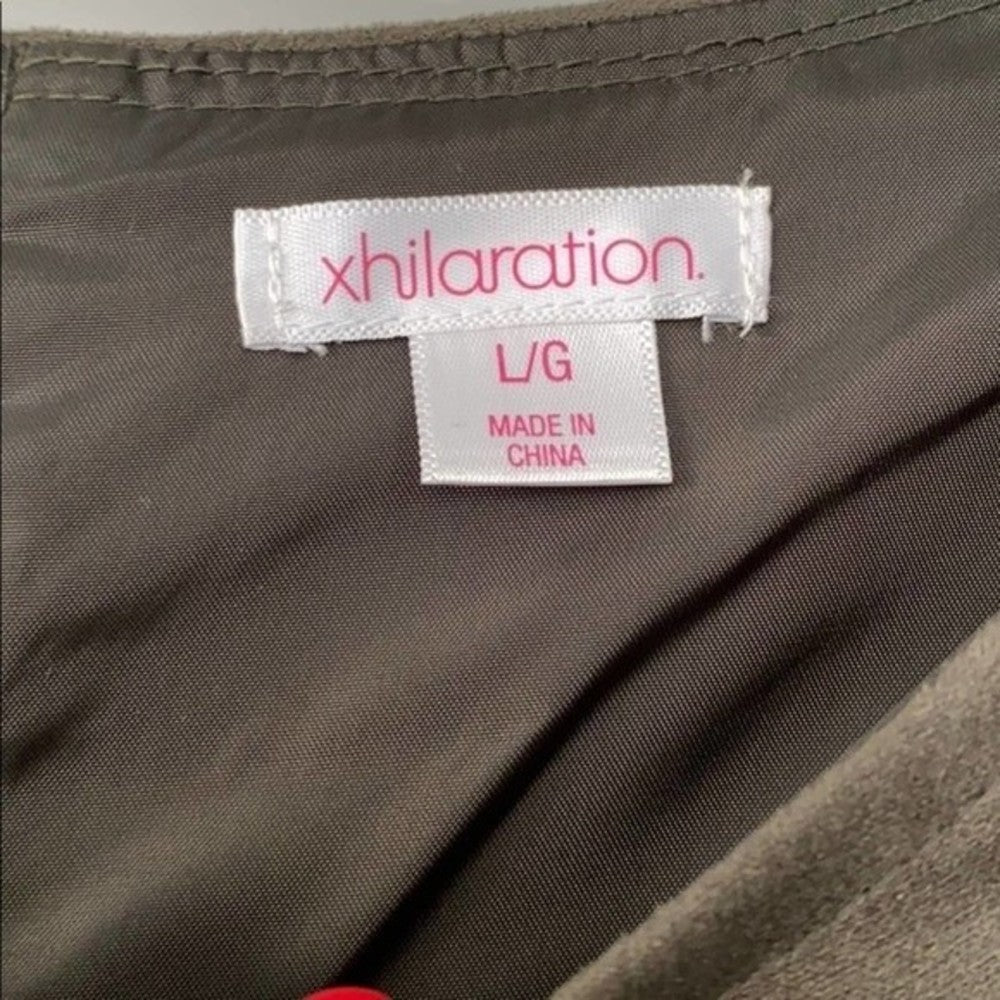 Dark Forest Green Suede Short Sleeve Dress