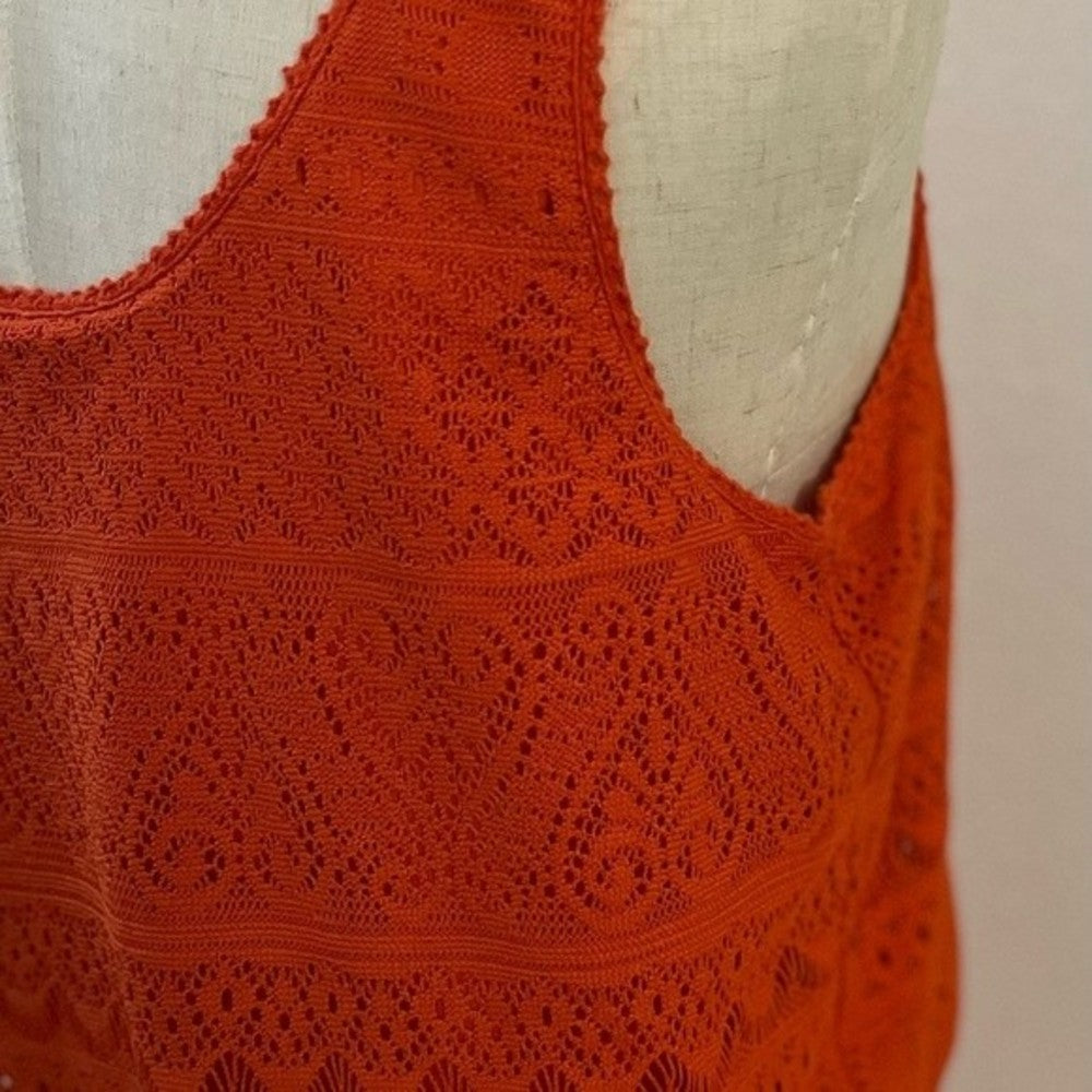 London Times Crochet Orange Maxi Dress size L