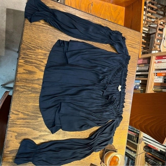 NWOT Lush Cold Shoulder Ruffle Tie French Terry Top size S