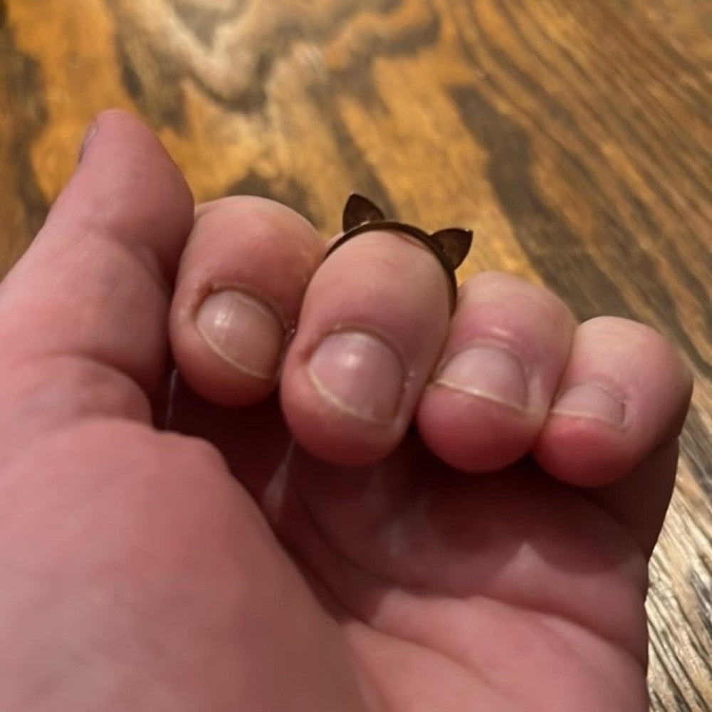 RARE Gold Plated Cat Ears Ring