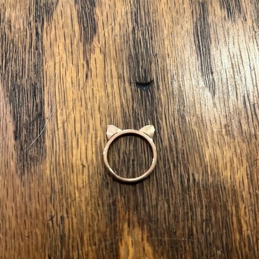 RARE Gold Plated Cat Ears Ring
