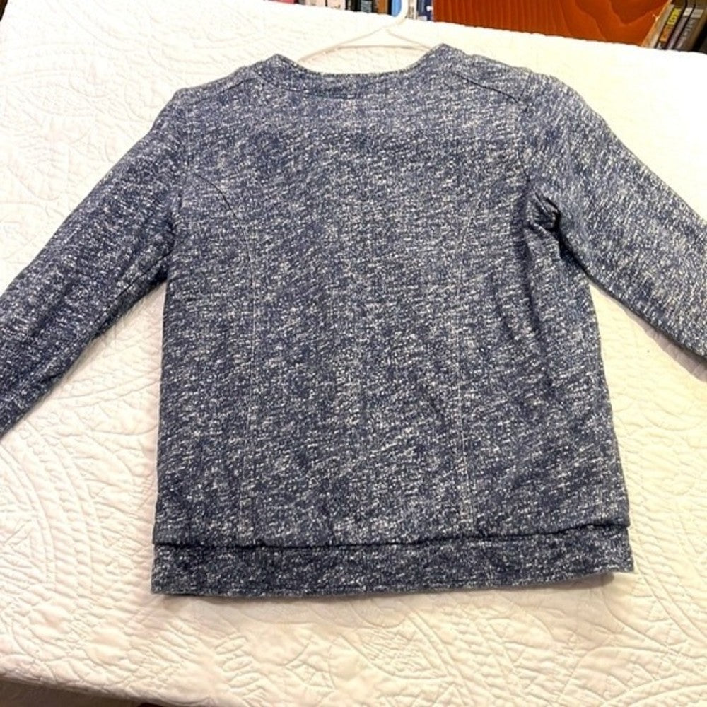 Pepe Jeans Asymmetrical Navy Blue & White Jacket Size 14 (UK)