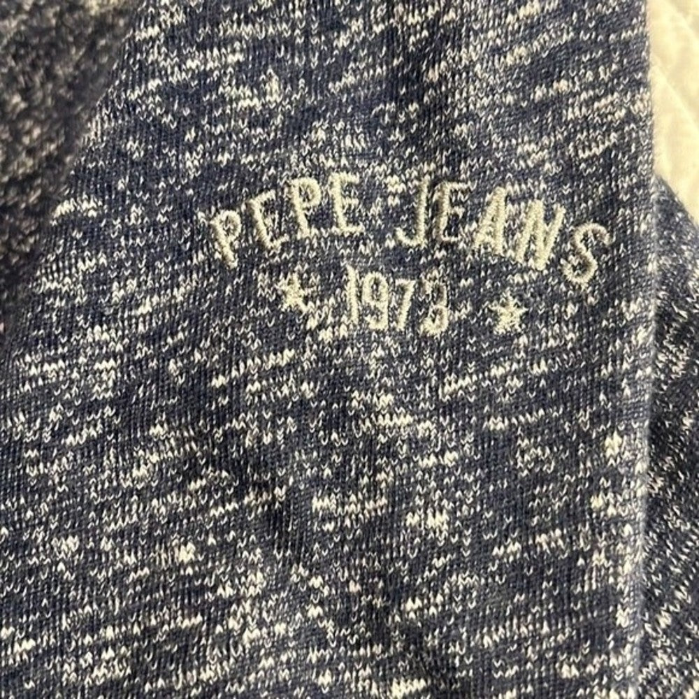 Pepe Jeans Asymmetrical Navy Blue & White Jacket Size 14 (UK)