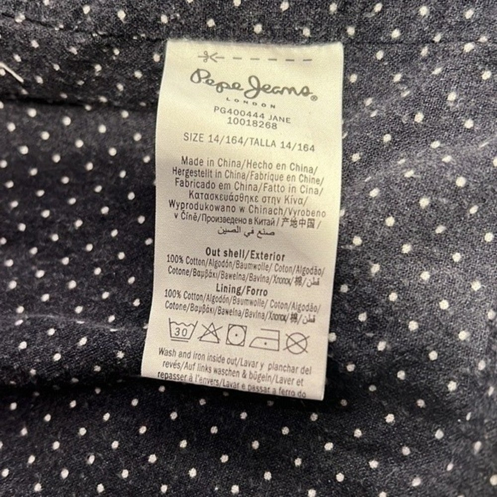 Pepe Jeans Asymmetrical Navy Blue & White Jacket Size 14 (UK)