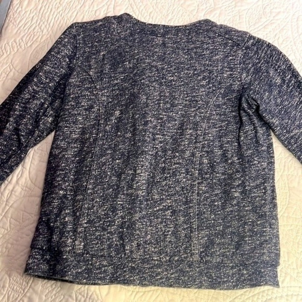 Pepe Jeans Asymmetrical Navy Blue & White Jacket Size 14 (UK)