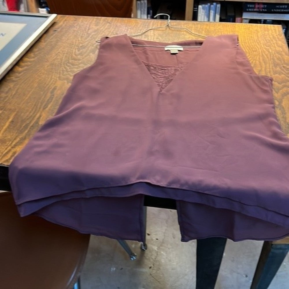 NWOT Ann Taylor Purple Loft Tunic Sleeveless Blouse size M
