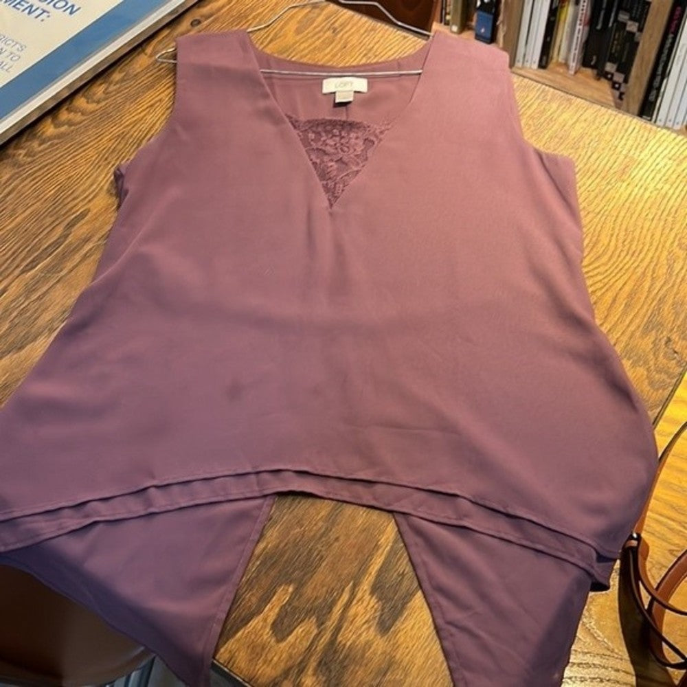 NWOT Ann Taylor Purple Loft Tunic Sleeveless Blouse size M