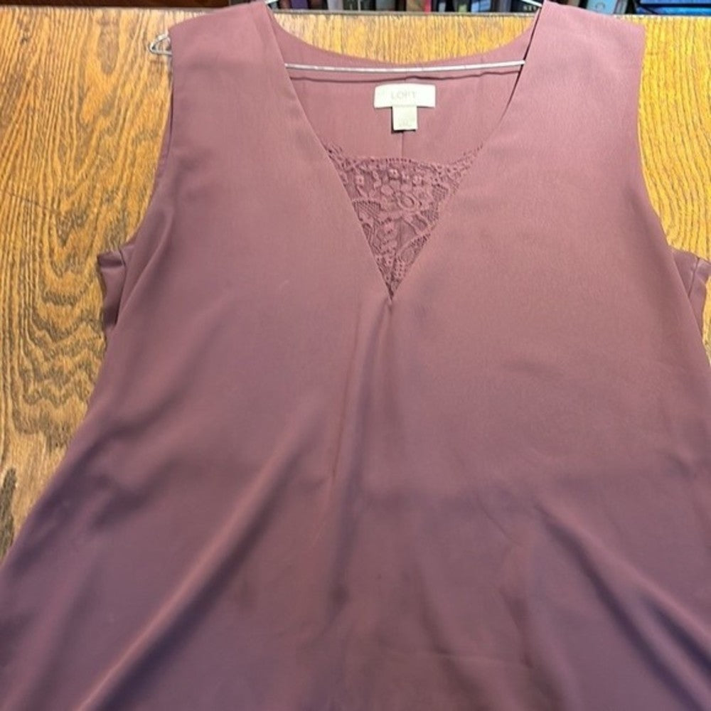 NWOT Ann Taylor Purple Loft Tunic Sleeveless Blouse size M