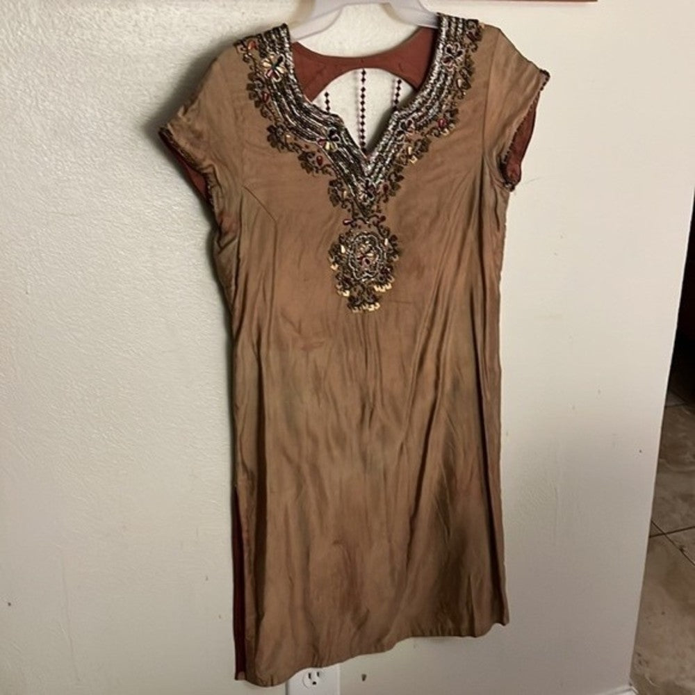 Beautiful Embellished Midi Dress with Beaded Back