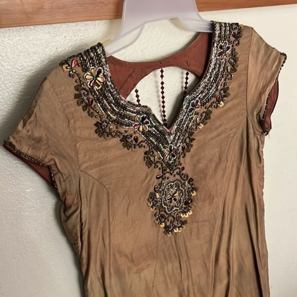 Beautiful Embellished Midi Dress with Beaded Back