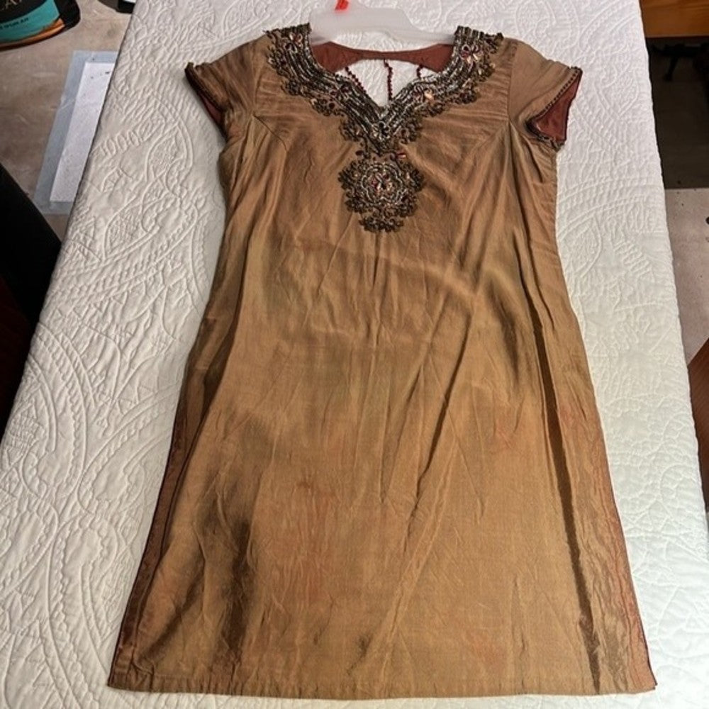 Beautiful Embellished Midi Dress with Beaded Back