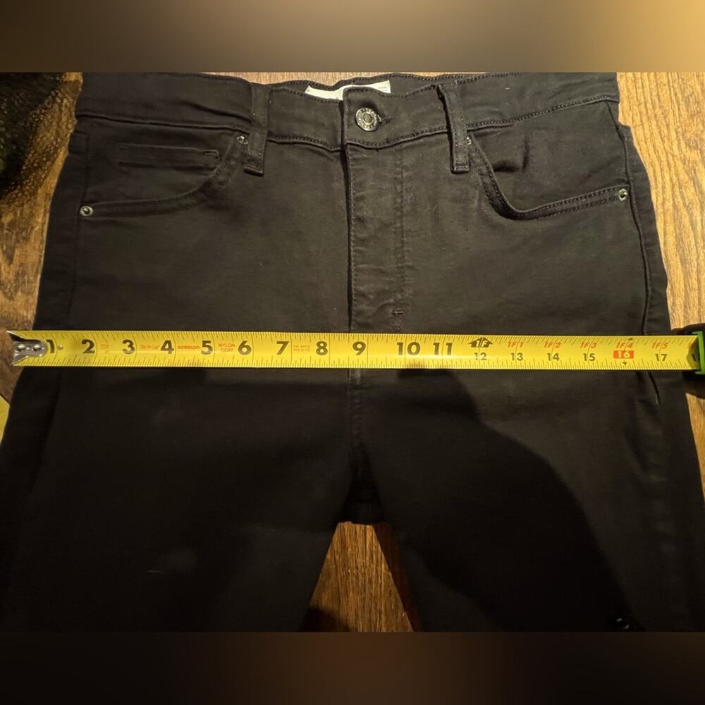 Topshop Womens Jamie High Waisted Skinny Button Fly Jeans Black Petite Size