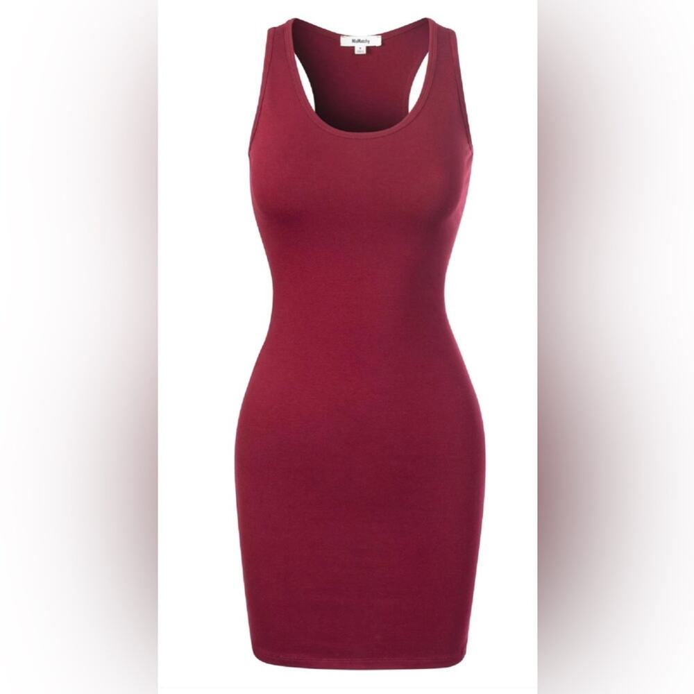 NWT Love Culture Burgandy Racerback Bodycon Dress Size L