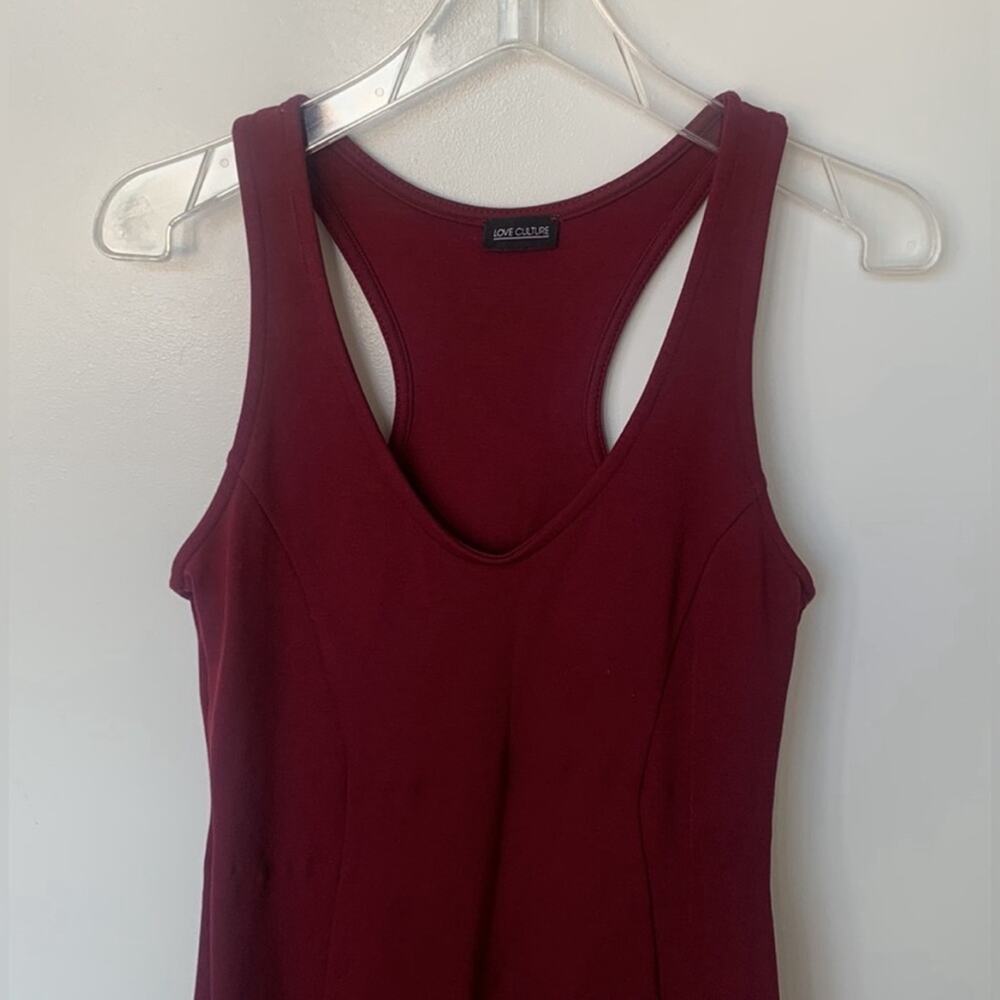 NWT Love Culture Burgandy Racerback Bodycon Dress Size L