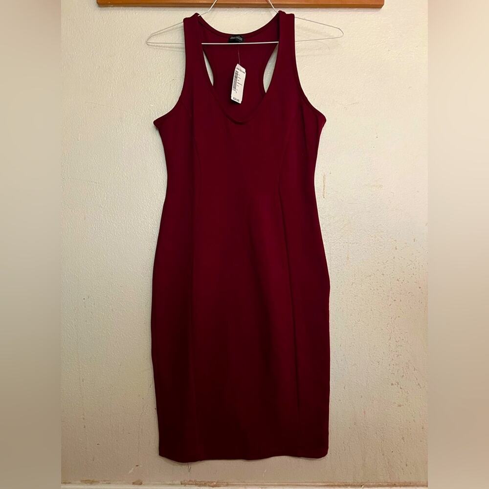 NWT Love Culture Burgandy Racerback Bodycon Dress Size L