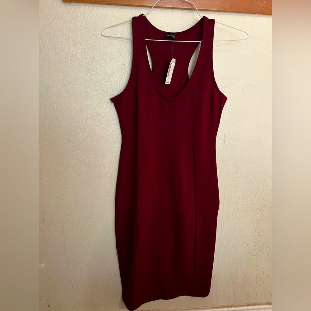 NWT Love Culture Burgandy Racerback Bodycon Dress Size L