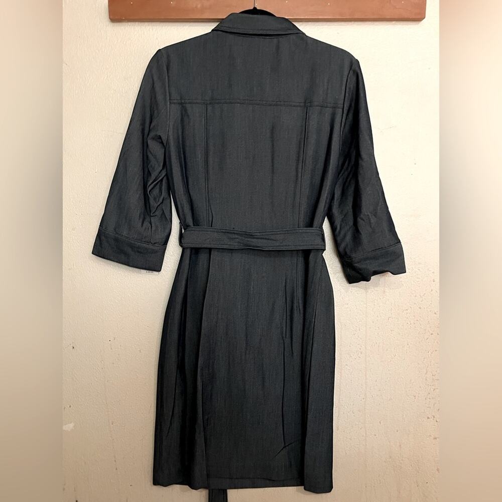 NWT Sharagano Stretch Navy Denim Style Midi Dress Size 8