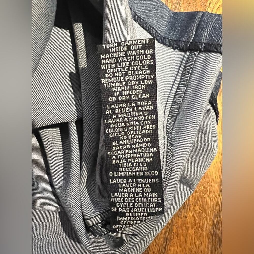 NWT Sharagano Stretch Navy Denim Style Midi Dress Size 8