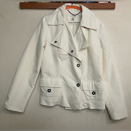 NWOT Cache White Bomber Jacket/ Winter Coat size M