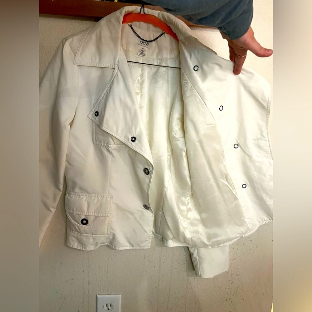 NWOT Cache White Bomber Jacket/ Winter Coat size M