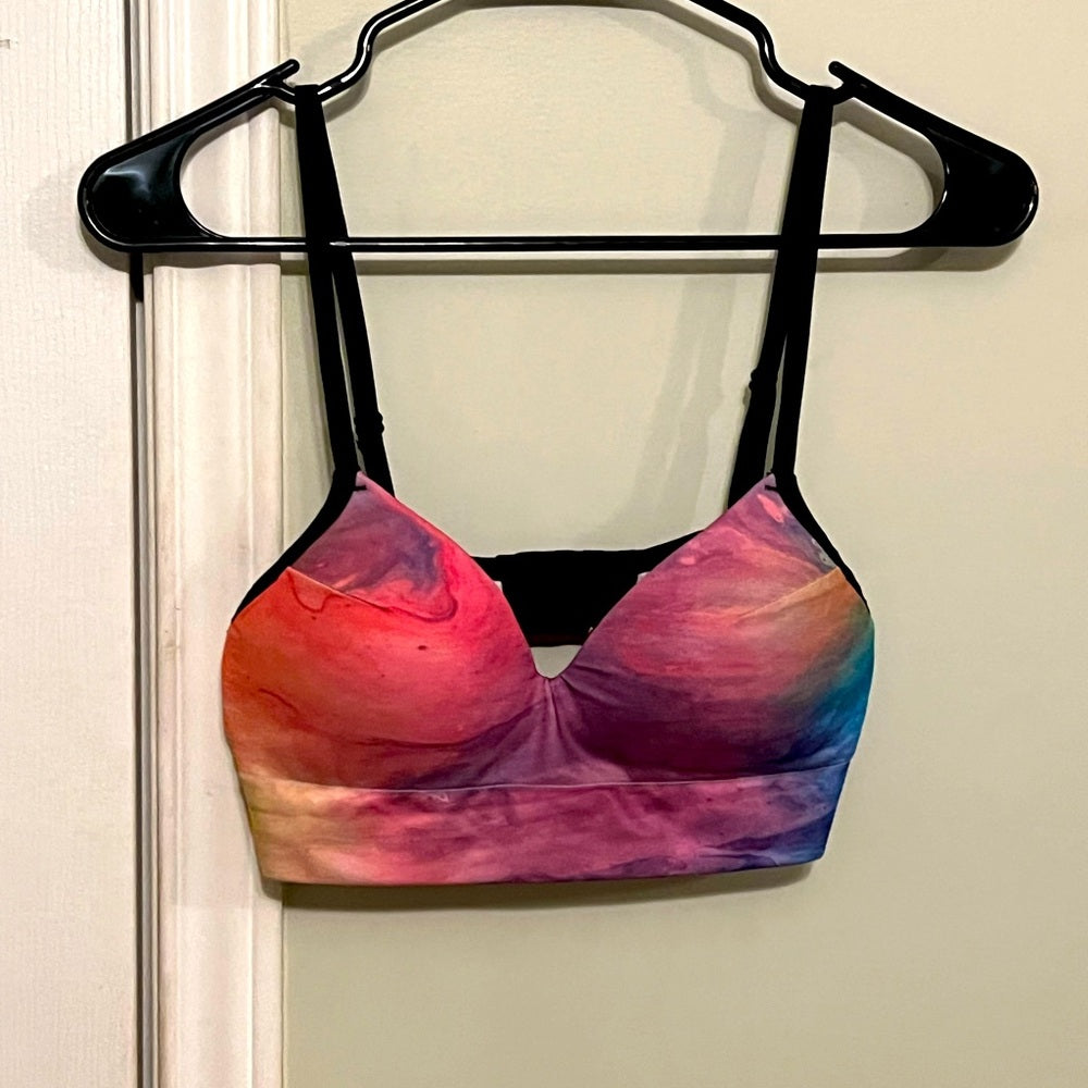 Rainbow Adjustable Strap Sports Bra size Small
