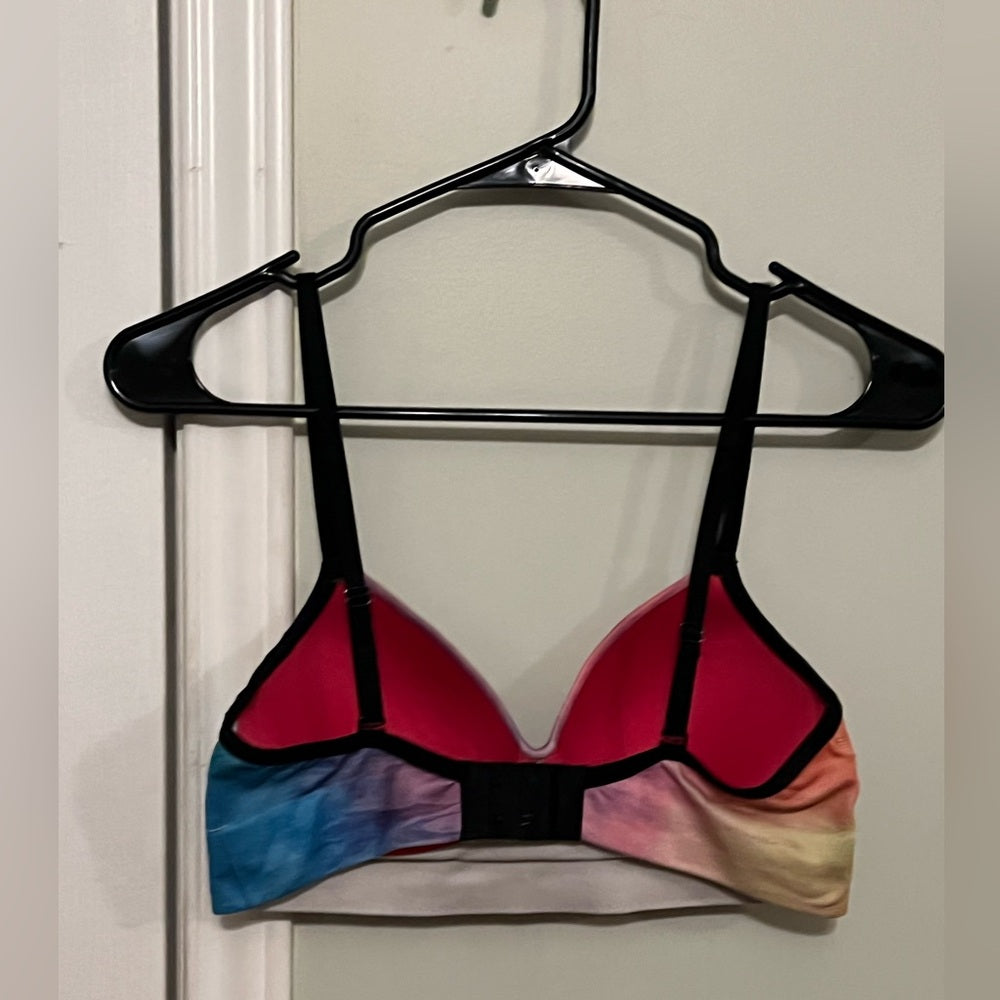 Rainbow Adjustable Strap Sports Bra size Small
