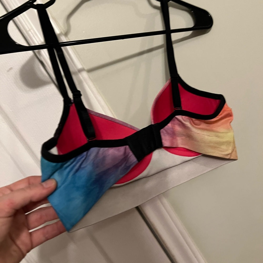 Rainbow Adjustable Strap Sports Bra size Small