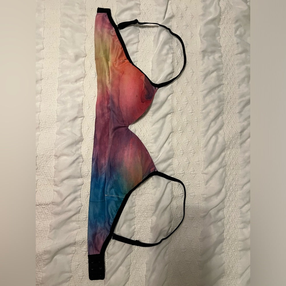 Rainbow Adjustable Strap Sports Bra size Small