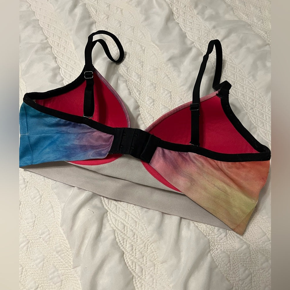 Rainbow Adjustable Strap Sports Bra size Small