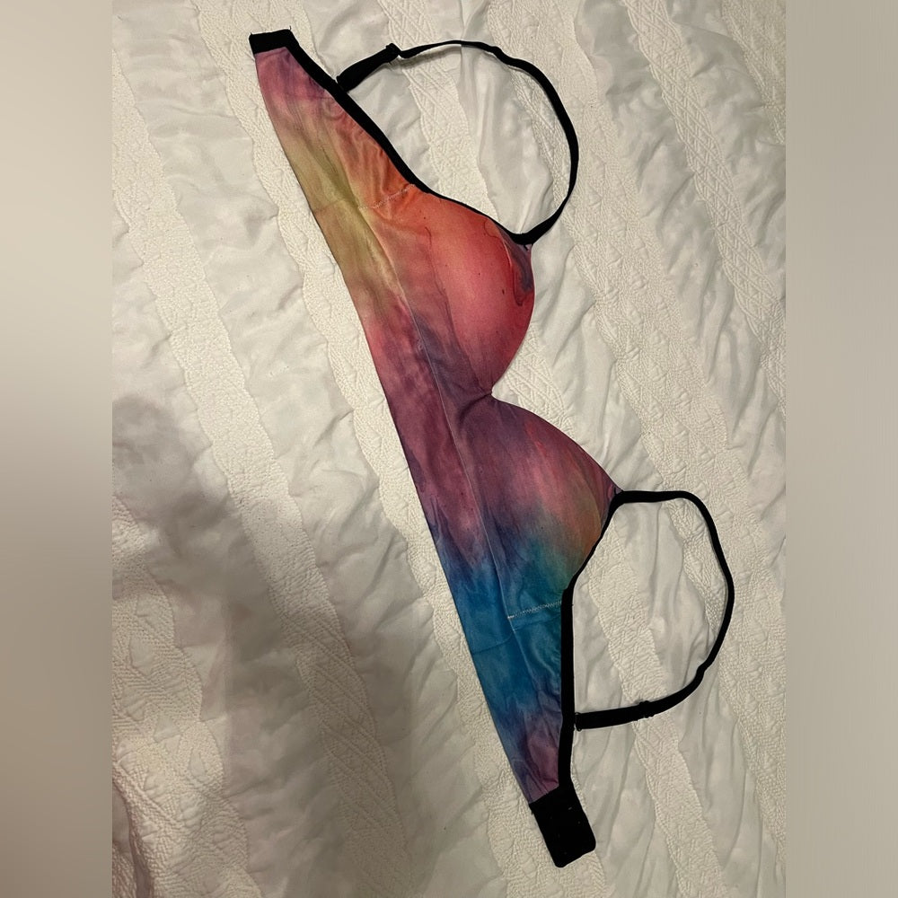 Rainbow Adjustable Strap Sports Bra size Small