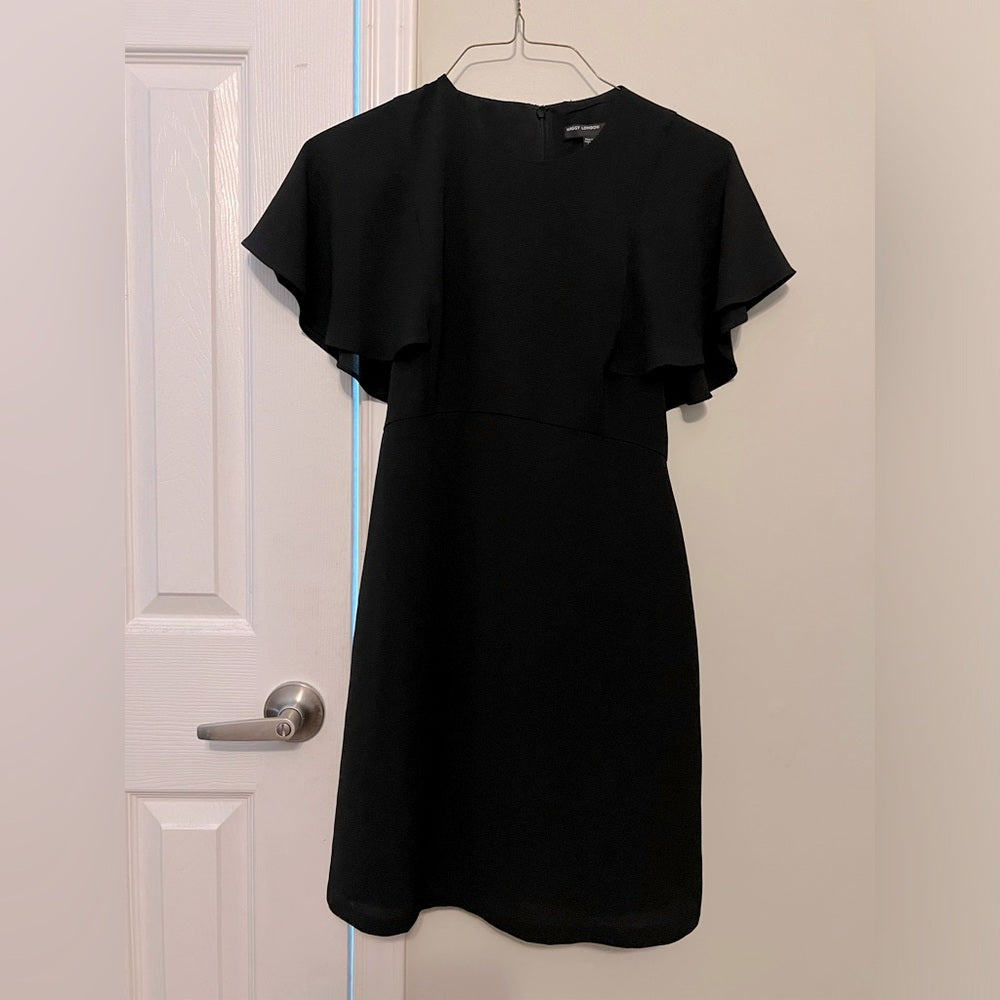 Maggie London Catalina Flutter Sleeve Black Dress size 2