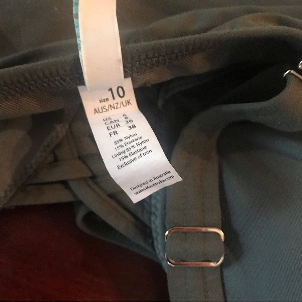 SEA Level Australia Womens sage green one piece swimsuit size 6