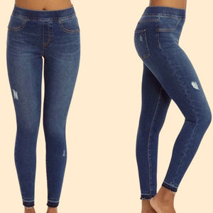 SPANX Distressed Skinny Jeans Medium Wash Women's Medium (8-10)
