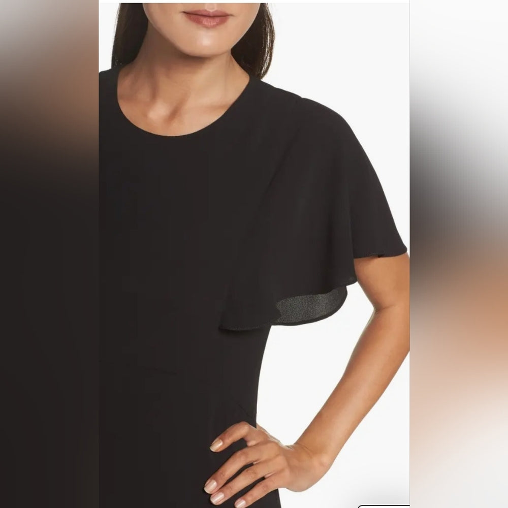 Maggie London Catalina Flutter Sleeve Black Dress size 2