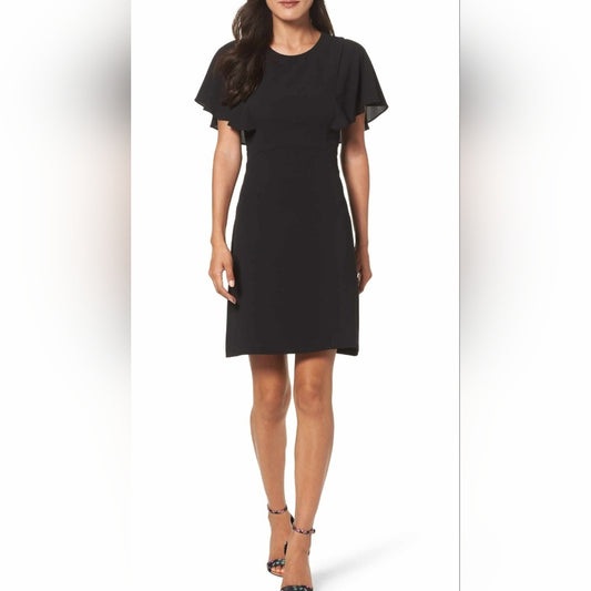 Maggie London Catalina Flutter Sleeve Black Dress size 2