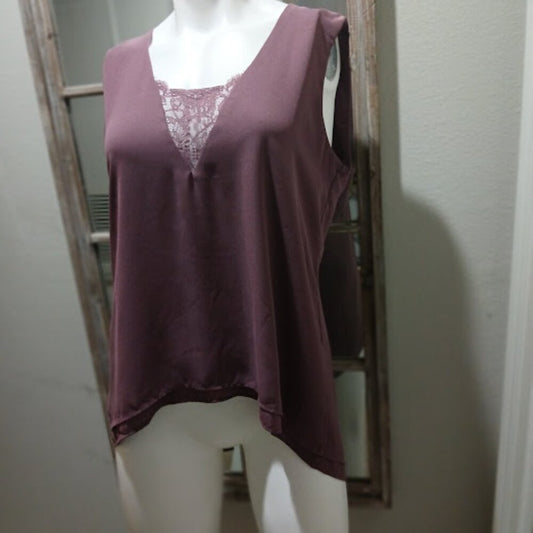 NWOT Ann Taylor Purple Loft Tunic Sleeveless Blouse size M