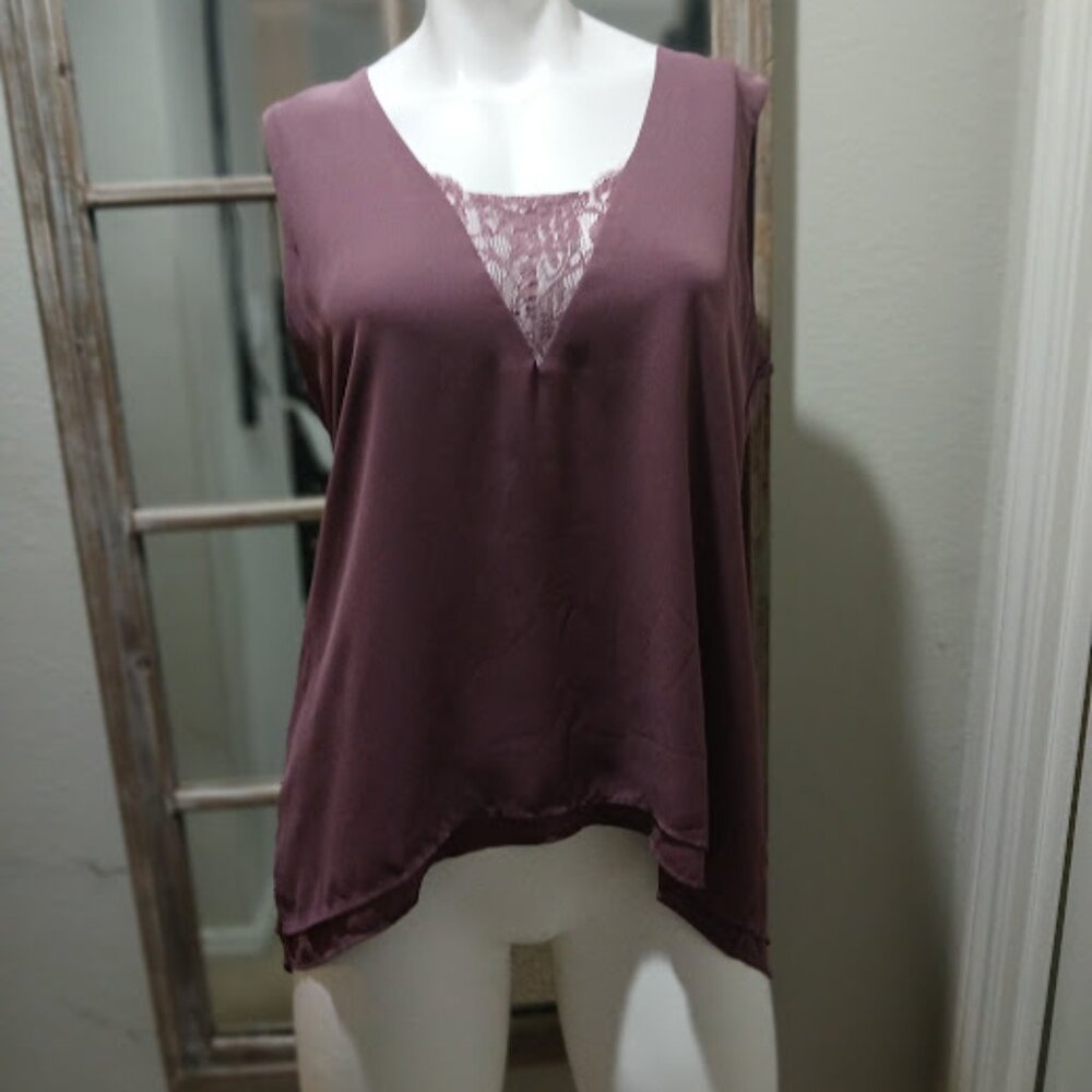 NWOT Ann Taylor Purple Loft Tunic Sleeveless Blouse size M