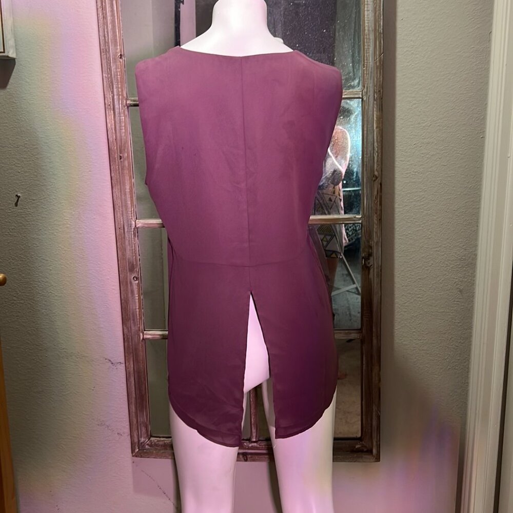 NWOT Ann Taylor Purple Loft Tunic Sleeveless Blouse size M