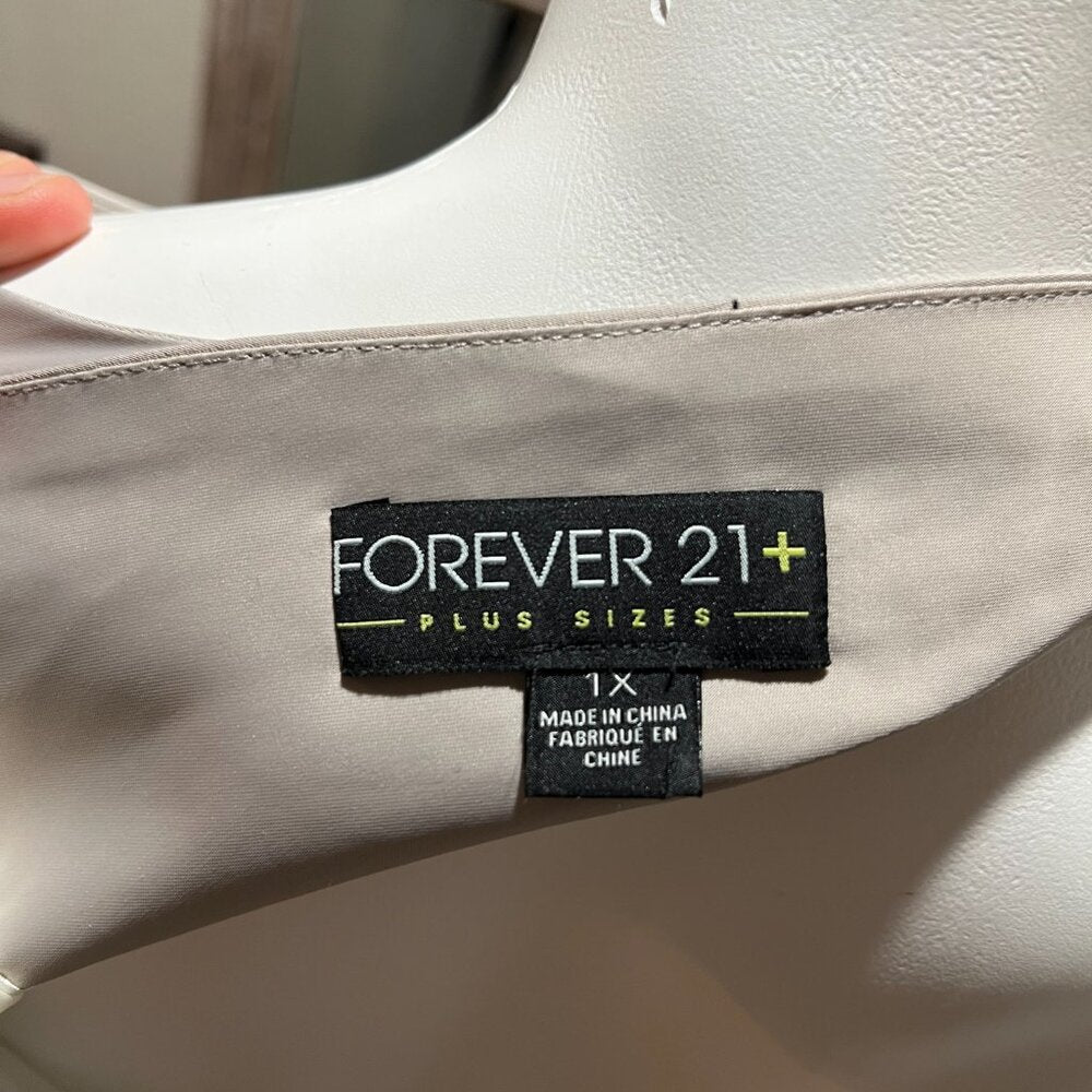 NWOT Forever 21 Plus Size Tank Beige Sheath Dress Lined 1X