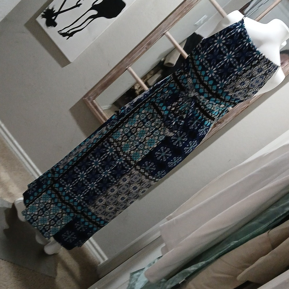 Sheri Martin New York Women's Maxi Dress Tie-Back Blk Braided Straps Size 6