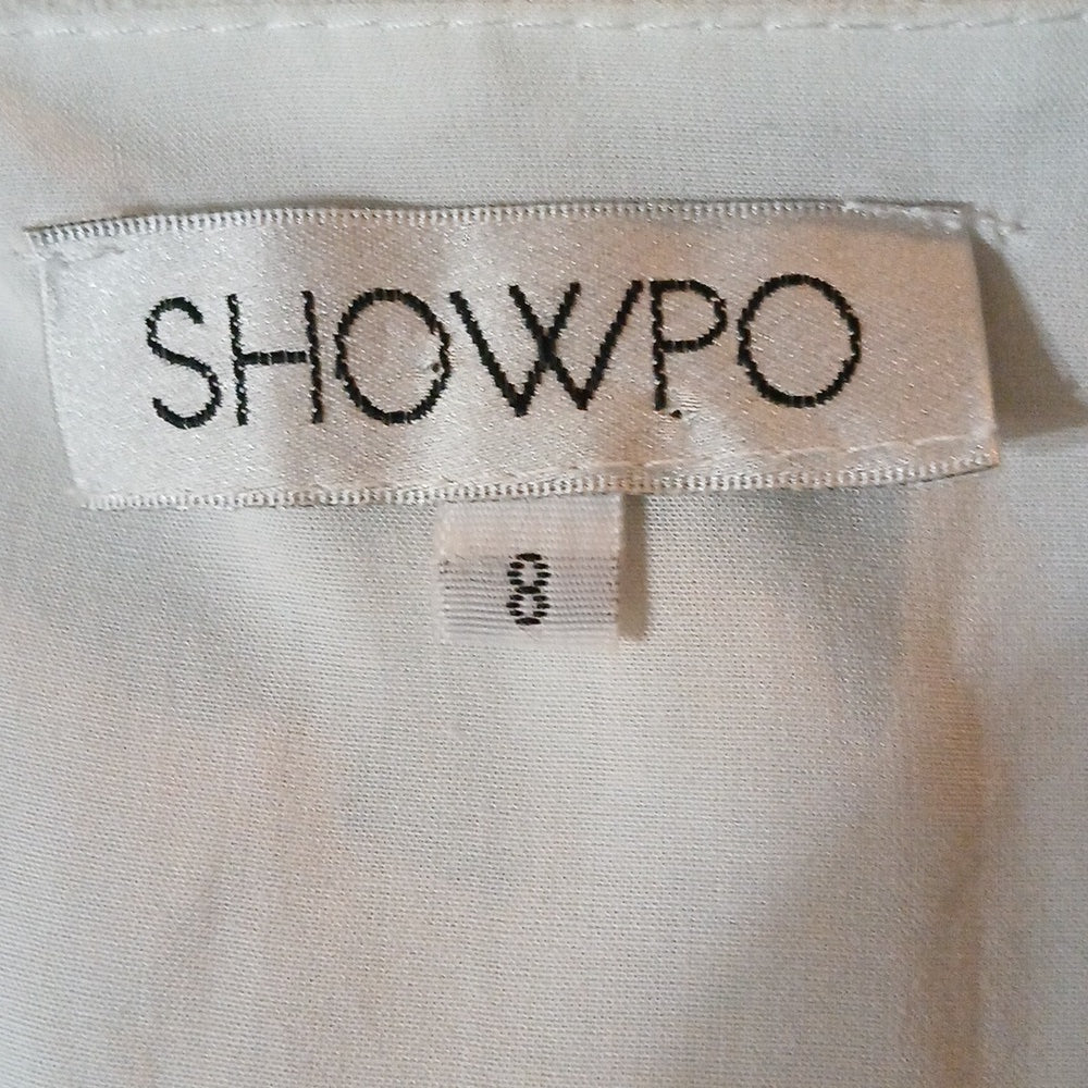 SHOWPO White Floral Wrap Dess size 8 NWOT