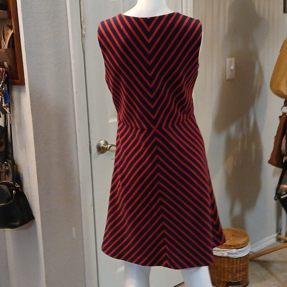 Elizabeth McKay Striped Sleeveless A-Line Dress Size L
