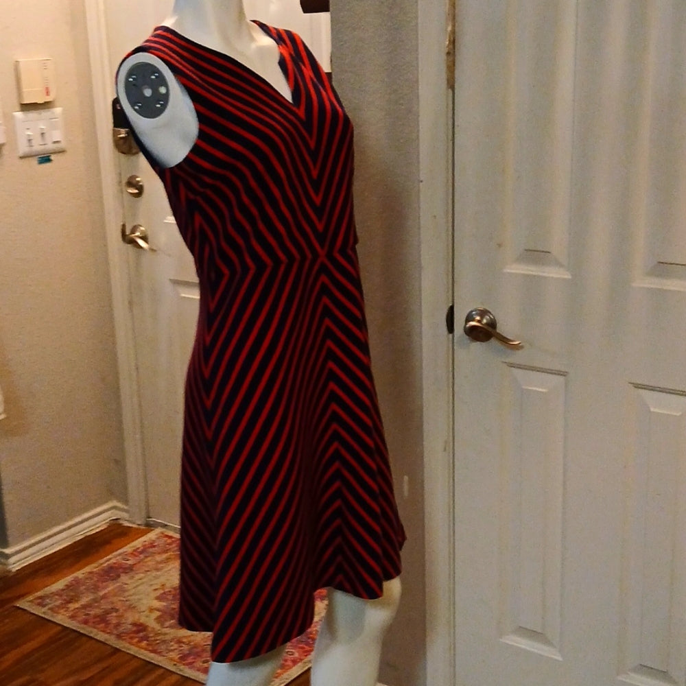 Elizabeth McKay Striped Sleeveless A-Line Dress Size L