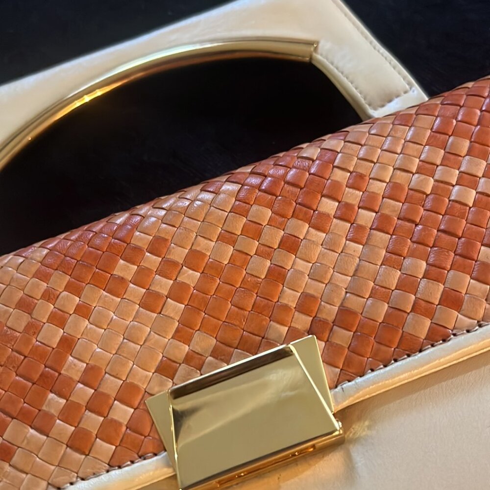 Authentic Vintage Jane August Patchwork Italian Leather Clutch RARE