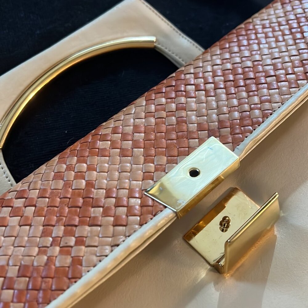 Authentic Vintage Jane August Patchwork Italian Leather Clutch RARE