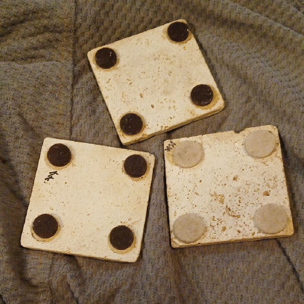 Handmade Decorative Stone Coasters Set - Beige