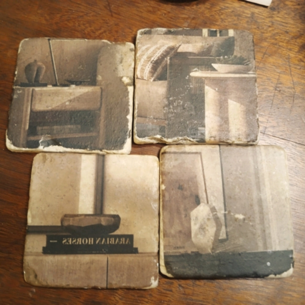Hand Crafted Vintage Classic MCM Coaster Set Of 4